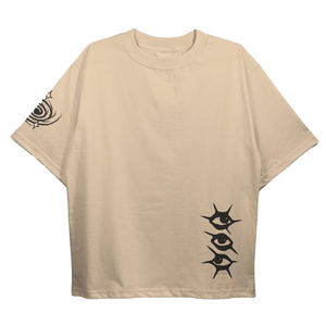 T-shirt surdimensionné à logo personnalisé, manches courtes, épaules tombantes, effet délavé, pour streetwear - Product Image 4