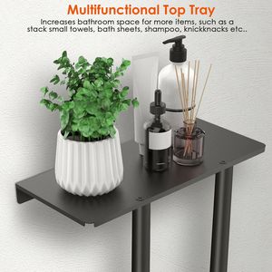 Étagère murale de rangement pour serviettes de bain et de toilette, idéale pour serviettes enroulées - Product Image 4