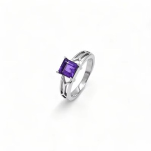 925 Sterling Silver Natural Amethyst <b>Statement</b> <b>Ring</b> February Birthstone Jewelry - Product Image 5