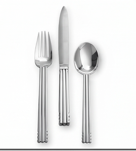 Ensemble de couverts modernes en acier inoxydable avec finition miroir haute brillance, compatible lave-vaisselle, article haut de gamme pour mariage et dîners élégants - Product Image 1