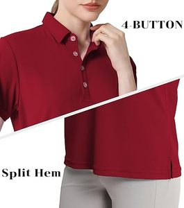 Polo décontracté unisexe en gros, chemise sportive à manches courtes, séchage rapide, respirante, en polyester à motif à pois pour femmes - Product Image 2