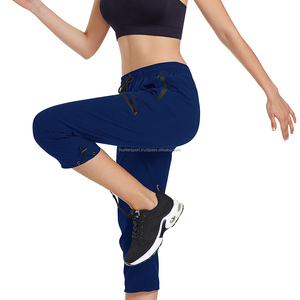 Pantalones cargo ajustables, cómodos, transpirables, casuales, con cordón, de la mejor calidad, para mujer, de color sólido, estilo capri. - Product Image 5