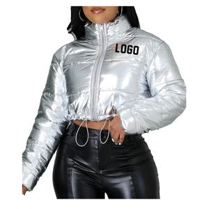 Chaqueta de plumón acolchada con capucha para mujer, cálida, de invierno, con cremallera, logotipo personalizado, informal, cortavientos, para exteriores - Product Image 6