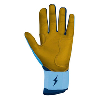 Gant de frappeur en cuir bleu, entièrement rembourré, fermeture auto-agrippante, unisexe, adulte, entraînement, ambidextre, respirant, durable