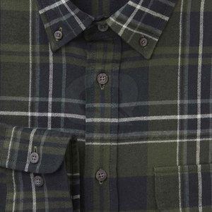 Chemise en flanelle pour homme en tissu tricoté brossé personnalisable, à carreaux, boutonnée, manches longues, coupe classique, séchage rapide, respirante, écologique - Product Image 2