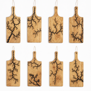 Tabla de Cortar Redonda de Madera Natural con Diseño para Quemar Leña, Tabla de Servir para Cocina - Product Image 2
