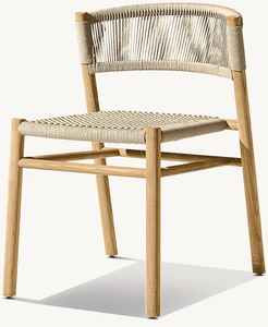 Chaise de salle à manger en teck de haute qualité avec tressage en corde naturelle, mobilier moderne pour café et restaurant, directement de l'usine - Product Image 1