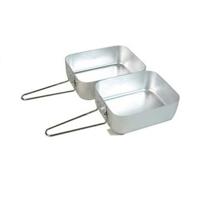 Lot de 2 boîtes repas tactiques portables en acier inoxydable style britannique 380g pour camping, double compartiment de rangement - Product Image 4