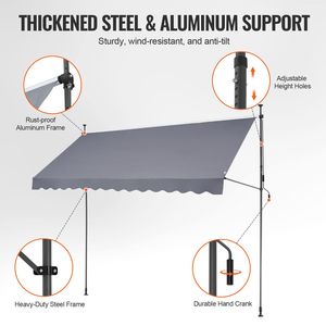 Tenda da Sole Retrattile Manuale Sunsetter Deck Adju 138 x 47" per Esterni con Manovella, Riparo Parasole 4m x 5m Max - Product Image 4