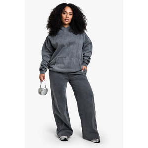 Sudadera con capucha de algodón de lujo, extragrande, con logo personalizado, hombros caídos, informal, larga, para mujer, de punto. - Product Image 3