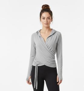 เสื้อสเวตเตอร์โยคะคลาสสิกสำหรับผู้หญิง คอกว้าง แขนยาว สายรัดปรับได้ กระชับรูปร่าง สีพื้น ระบายอากาศได้ดี คุณภาพสูง - Product Image 6