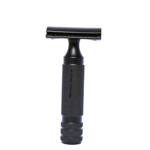 Maquinilla de afeitar de seguridad de acero inoxidable desechable negra gorda quirúrgica Maclura para hombres y mujeres, hoja doble, Barbero, Barba, cuerpo, Bikini, uso - Product Image 1