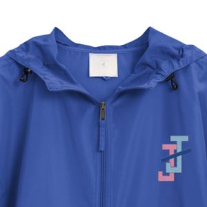 Veste unisexe pliable bleu roi brodée coupe-vent légère résistante à l'eau pour l'extérieur – Vêtement de mode haut de gamme - Product Image 4
