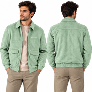 Mint Custom <b>Men's</b> Brown <b>Suede</b> Fabric <b>Jacket</b> | Premium Regular Fit Winter <b>Jacket</b> For <b>Men's</b> | High Quality Outerwear <b>Jackets</b> - Product Image 1