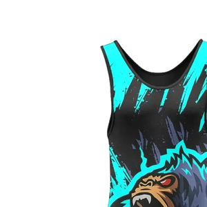 ชุดนักมวยปล้ำชาย พิมพ์ลายแบบ Sublimation ทรงเข้ารูป แห้งเร็ว ระบายเหงื่อได้ดี ผลิตจากโพลีเอสเตอร์ 100% ออกแบบลายเองได้ ขนาดผู้ใหญ่ - Product Image 6