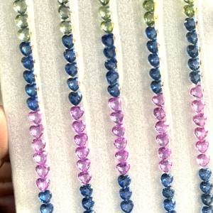 Pierre précieuse en vrac sculptée en forme de cœur en saphir naturel multi pierre en vrac à facettes saphir de qualité supérieure pour la fabrication de bijoux par grossiste - Product Image 4