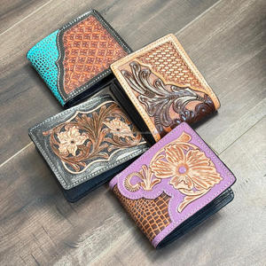 Cartera plegable hecha a mano de cuero genuino con bolsillo para monedas, compartimento con cremallera y ranuras para tarjetas de crédito, carteras compactas de diseño duradero - Product Image 4