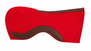 Tapis de selle de dressage en polaire rouge avec logo marron pour l'équitation - Product Image 5