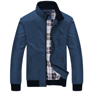 Chaqueta Bomber Gris para Hombre, Cuello Alto, Cierre de Cremallera, Color Sólido Informal, Manga Regular, Corte Ajustado, Ropa de Otoño - Product Image 6