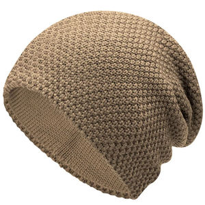 Unisex Knitted Beanie Hat Solid Black 100% Acrylic Handmade <b>Winter</b> <b>Cap</b> Casual Style Adult 56-58CM - Product Image 3