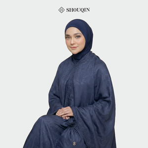 Ensemble de prière de voyage élégant pour femme Shouqin 2-en-1, tenue de prière islamique florale anti-plis longue en polyester micro-découpé au laser - Product Image 4
