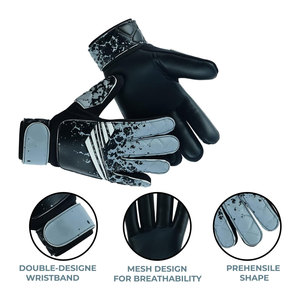 Nouveaux gants de gardien de but de football professionnels Liao, cuir de haute qualité, doigts entièrement protégés, antidérapants, respirants, fermeture à lacets, pour adultes - Product Image 3
