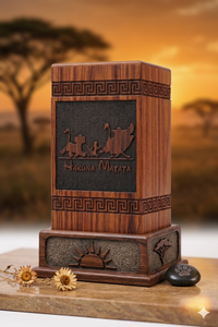 Wooden Pet Urn Memorial <b>Keepsake</b> <b>Box</b> Carved Animal Pattern Cremation Urn Desktop Tribute Gift - Product Image 1