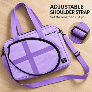 Sac de raquette de squash personnalisé avec logo imprimé, poche zippée incurvée et bandoulière réglable - Product Image 5