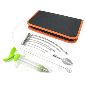 Juego de 8 piezas de acero inoxidable reutilizable para alimentación de aves: 6 agujas curvas Lure Lock, 1 cuchara, 2 alambres de limpieza, 1 jeringa de plástico - Product Image 5