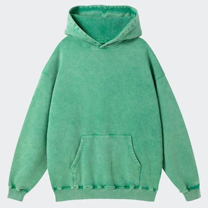 Sudadera con Capucha de Felpa 100% Algodón con Lavado Ácido para Hombre, Diseño Sólido con Cremallera, Básica con Capucha de Invierno, Estampado Digital, Teñido Liso - Product Image 5