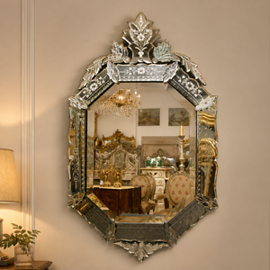 Miroir mural classique de style baroque vénitien |   Miroir décoratif en verre de style antique de luxe pour salon, chambre et décoration intérieure - Product Image 2