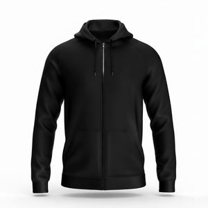 Sweat à capuche zippé en polaire brossée 65% polyester 35% coton 350-400 g/m² avec bordure côtelée 2x1 sur les poignets et le bas, fermeture éclair sur le devant - Product Image 1