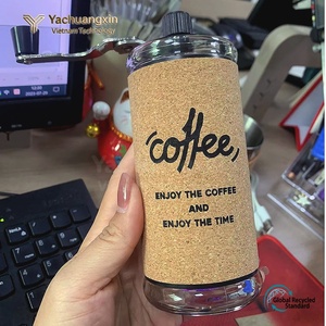 Juego de tazas para acampar al aire libre con cubierta de corcho aislante, cafetera de acero inoxidable para preparar café mocha a mano, caja de regalo. - Product Image 3