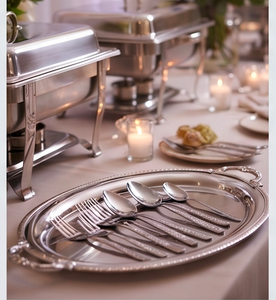 Ensemble de couverts en argent de qualité supérieure, élégants, en acier inoxydable, durables, parfaits pour la maison, les mariages, la cuisine, la salle à manger. - Product Image 3