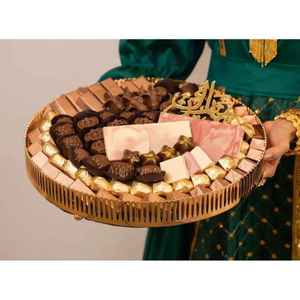 Bandeja de Metal de Último Diseño al por Mayor, Bandeja de Lujo para Servir Chocolate y Dulces, Perfecta para Fiestas, Días Festivos y Más - Product Image 3