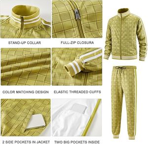 <b>Men</b> Winter Hip Hop Hooded Casual Solid Tracksuit Set Full-zip Long Sleeve 100% Cotton Quick Dry 2-Piece - Product Image 5