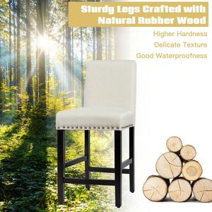 Taburetes de Bar para Cocina con Patas de Madera de Caucho, 25 Pulgadas de Alto - Product Image 4