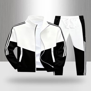 Ensemble de survêtement sportif tendance pour homme, respirant et écologique, pantalon de jogging et veste, vêtements d'automne, séchage rapide, spandex/coton - Product Image 5