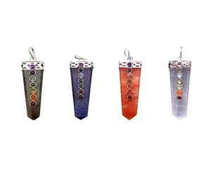 Whomesale amatista facetada 7 Chakra lápiz colgante curación cristal amatista colgante para curar joyería espiritual Feng Shui - Product Image 1