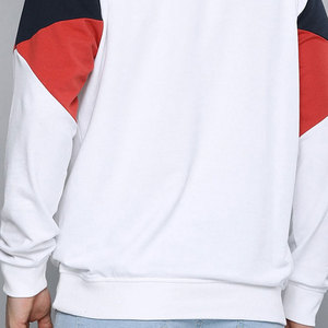 Sudadera casual de color liso minimalista para hombre, diseño en blanco para pedidos al por mayor, top tipo jersey para hombre - Product Image 5