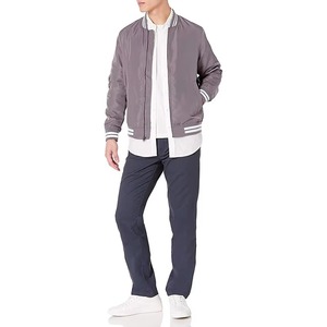 New Design Style Men's Bomber <b>Jacket</b> Hot Sale High Quality Spring Custom Canvas Front Logo <b>Waterproof</b> Reversible Windproof Wool - Product Image 3