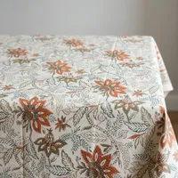 Nappe en coton à imprimé floral classique, lavable, décoration d'intérieur, nappe à motifs imprimés