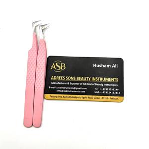 แหนบต่อขนตาแบบ L รุ่น Baby Pink 90 องศา ปลายเรียวเล็ก วัสดุสแตนเลส รับสกรีนโลโก้ตามสั่ง - Product Image 2
