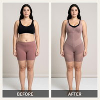 Body gainant respirant à fermeture éclair frontale pour femme, effet ventre plat et remonte-fesses, compression forte, corset amincissant la taille, offre ODM