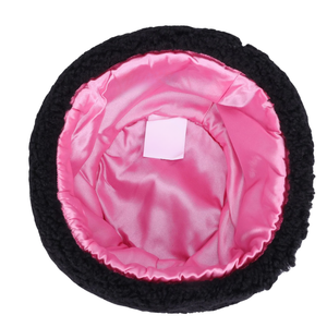 AKA Black Sherpa Beanie Hat Pink Embroidered Letter Warm <b>Winter</b> Knit <b>Cap</b> Soft Fleece Headwear Casual Fashion Hat for Men Women - Product Image 5