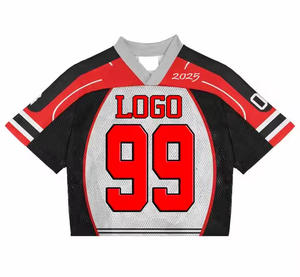 Wholesale Custom Logo Mesh Streetwear Soccer Jersey Sublimation Sport Tee <b>Shirt</b> Men Cropped Mesh Football <b>Shirt</b> Boxy T <b>Shirt</b> - Product Image 1