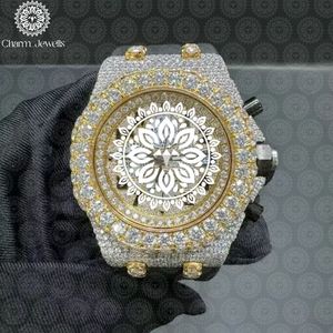 Reloj de Lujo para Hombre Charm_Jewells, de Acero Inoxidable, Caja Cuadrada de 43 mm, Bisel con Diamantes, Cronógrafo Mecánico Analógico - Product Image 6