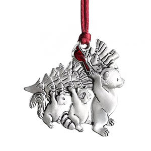 Ornement d'ours suspendu de Noël-Décor d'animal de forêt en peluche ou en feutre pour arbre - Product Image 6