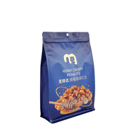 Groothandel op maat bedrukte voedselverpakkingszak met logo, hersluitbare ritssluiting, staande pouch voor pinda's, noten, snacks, gedroogd fruit