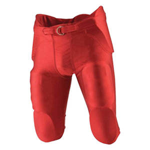 American Football Uniform Set White V-<b>Neck</b> Short Sleeve Jersey With Red <b>Padded</b> Pants Men's Team Kit All Seasons - Product Image 4
